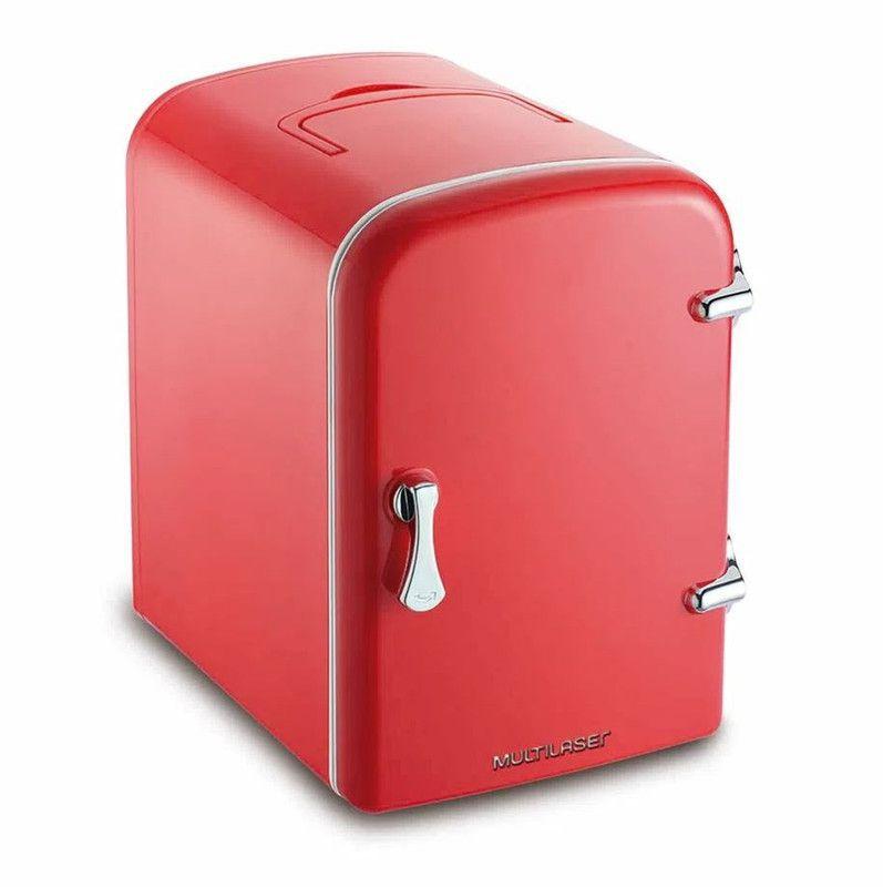 アイドル mini Mini Geladeira Multilaser Retro Trivolt 4L Vermelha - TV007 - Mini